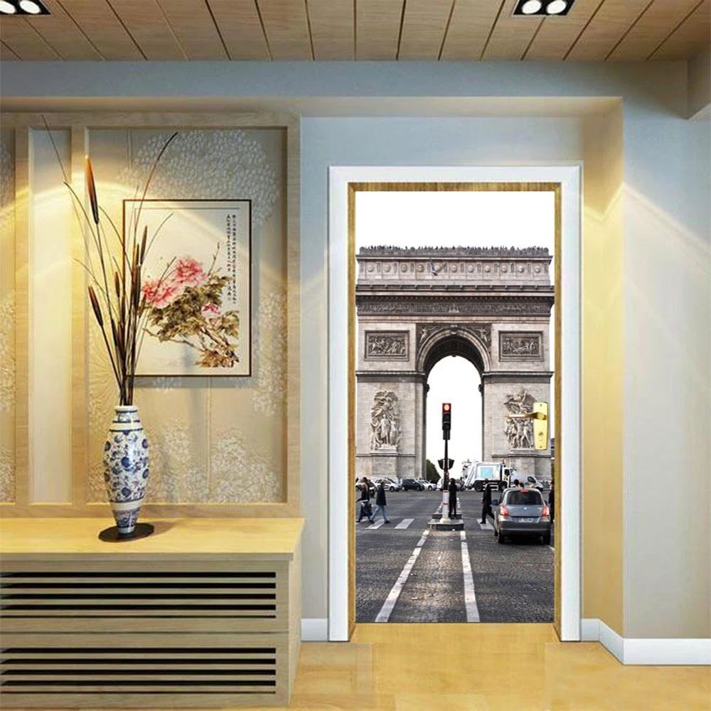 Постер с трехмерной триумфальной аркой из пвх водостойкая наклейка на всю дверь