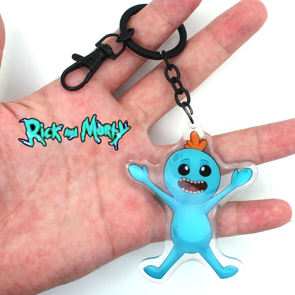 OHCOMICS новый аниме Рик и Морти милые MEESEEKS 4 5 см Пластиковый Акриловый Брелок для