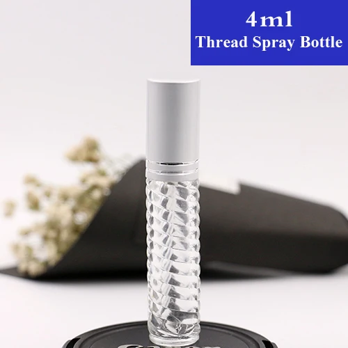 

10pcs/lot 4ml Small Mini Thread Fashion Twill Glass Refillable Perfume Bottle With Atomizer Empty Parfume Case Container Travel