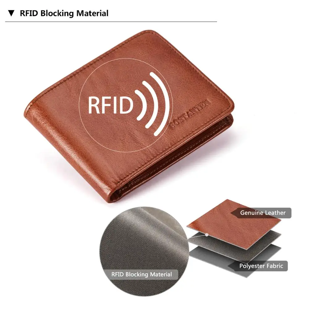 Мужской кошелек bolanten из натуральной кожи, RFID, с карманом для монет, короткие винтажные кошельки с держателями для карт, мужской кошелек с коробкой
