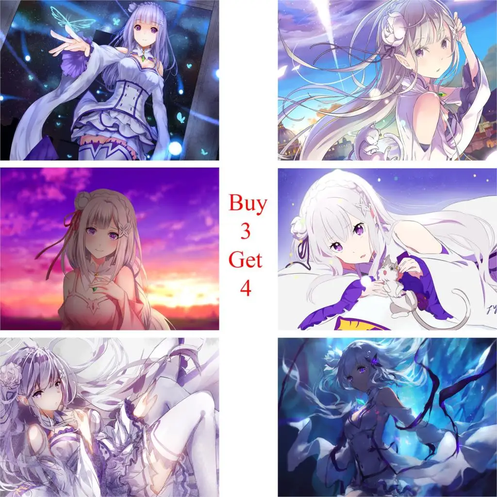 Постеры ReZero пусковая жизнь в другом мире аниме наклейки на стену украшение дома |