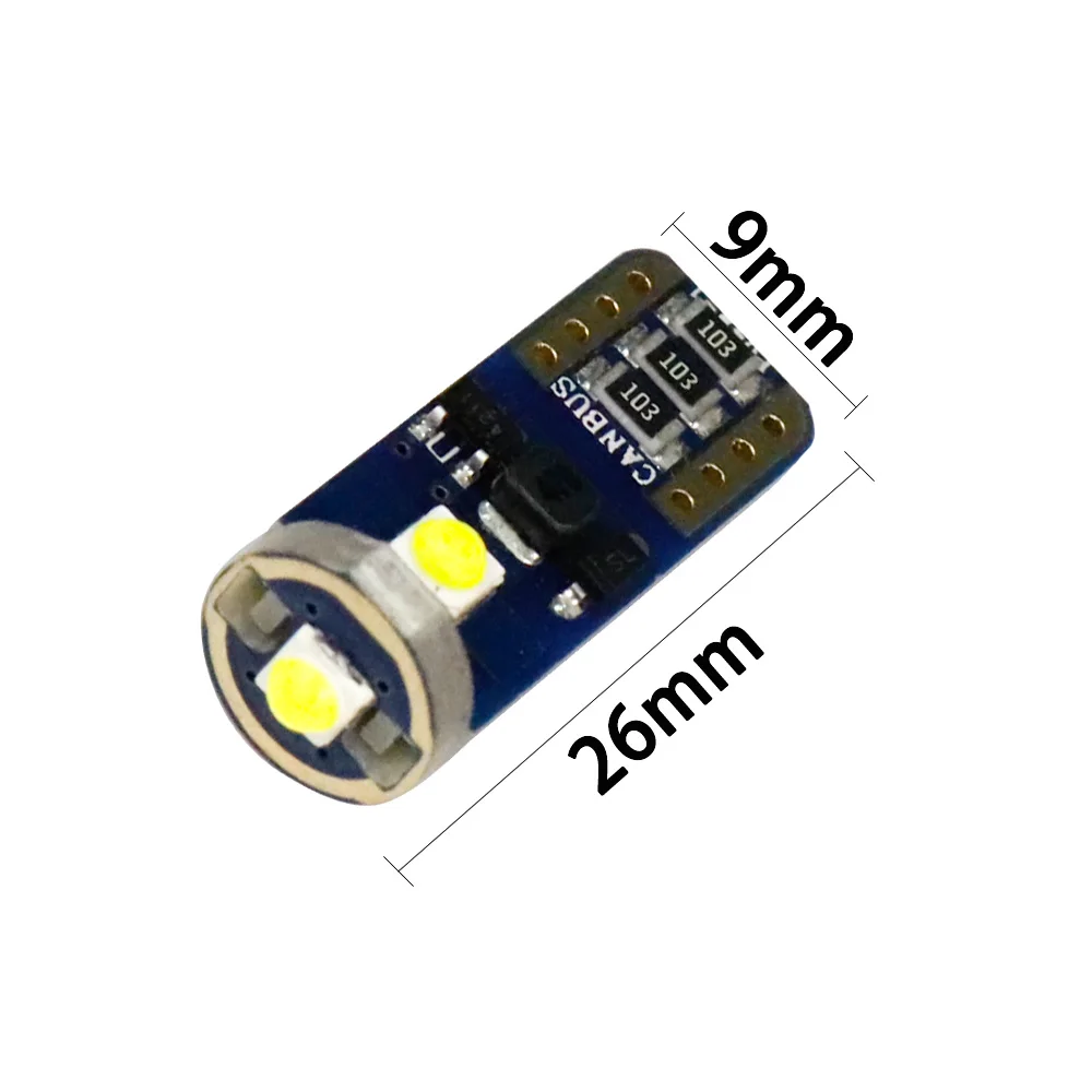 2 шт. T10 W5W Canbus 3 SMD 3030 LED Вт без ошибок купольная карта для чтения зазор лампы