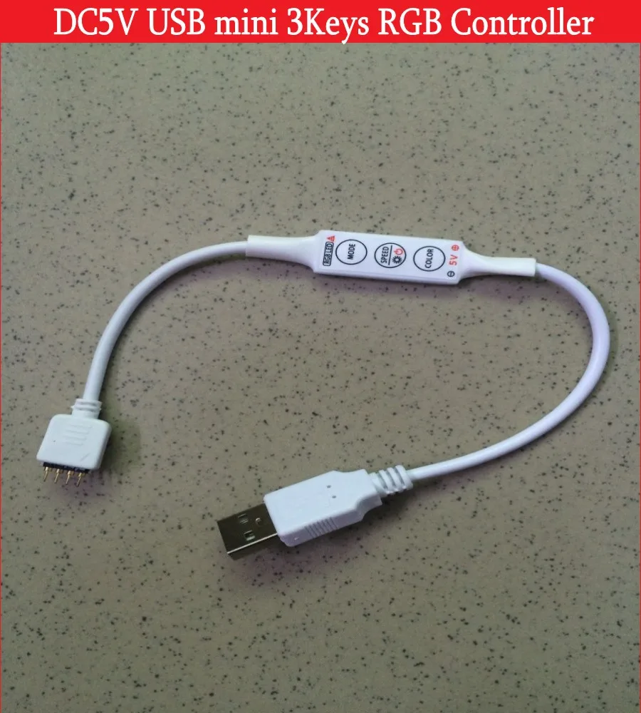 Контроллер RGB для светодиодной ленсветильник 5 в пост. Тока USB 5050/3528 | Лампы и