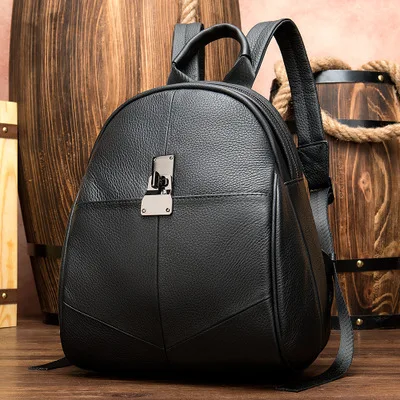 

Spring and summer new ladies leather backpack shopping backpack