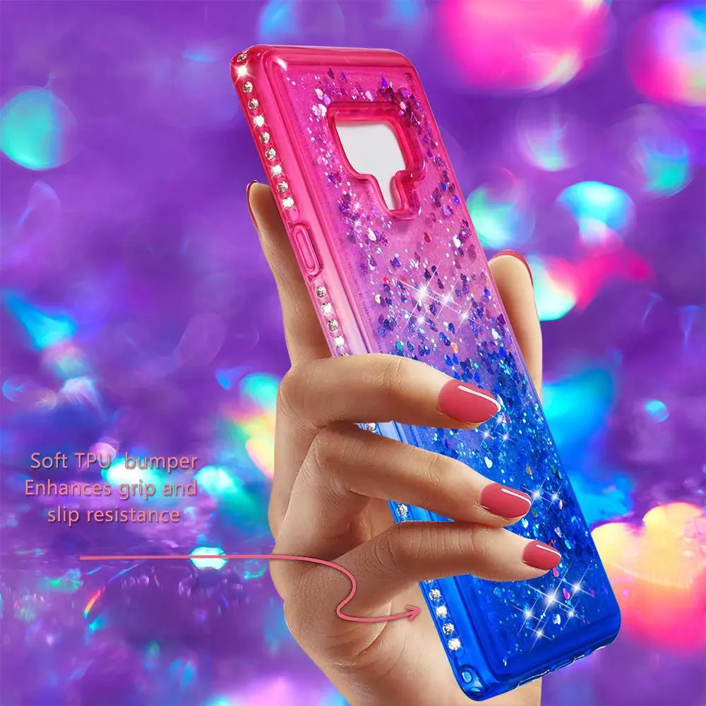 Блестящий Мягкий Футляр для Samsung S8 S9 A5 2017 A6 Plus Note 9 J3 J7 прозрачный чехол телефона |
