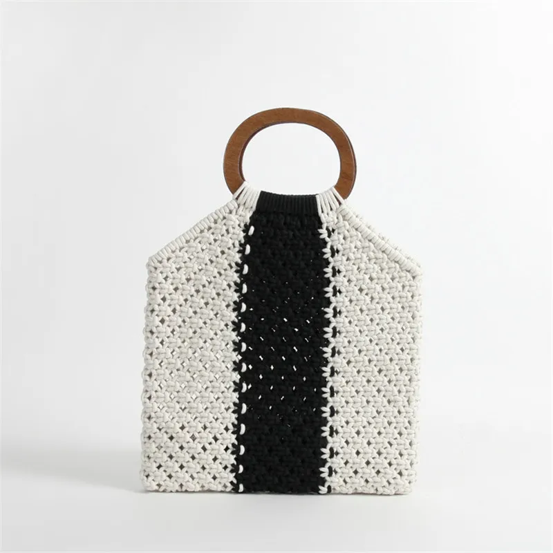 Panelled Summer Beach Rattan Bag Women Fashion Designer Handbags Tote Bags Weaving Wicker Hollowed Out Shopping Straw | Багаж и сумки