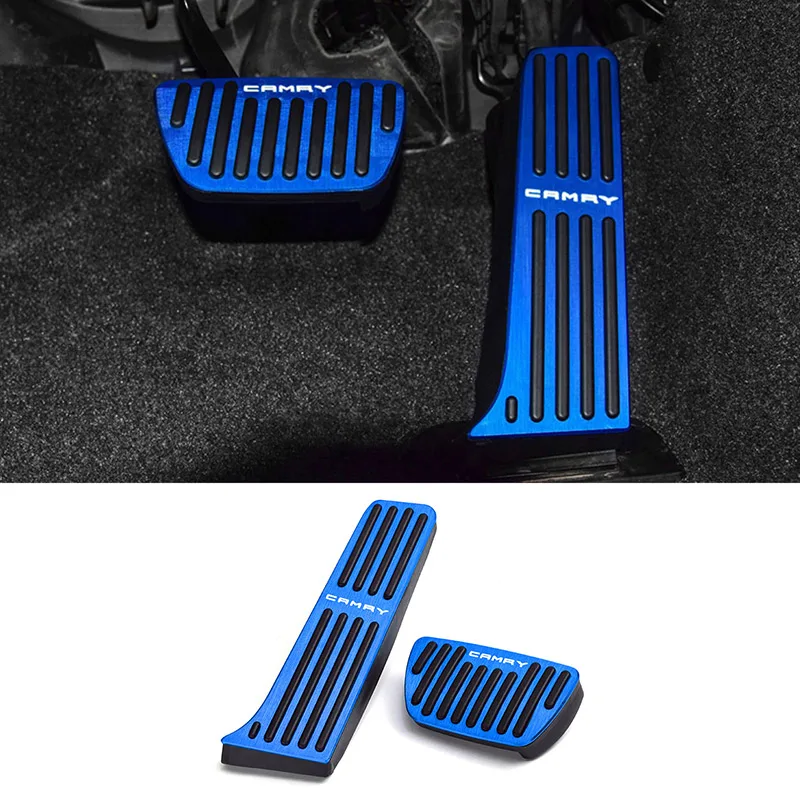 2018-2020 Blue 2pcs Ускоритель автомобиль газ педаль тормоза подножка педали Нескользящие Pad крышка чехол на для Toyota Camry 2006- аксессуары - Название цвета: 2018-2020 Blue 2pcs