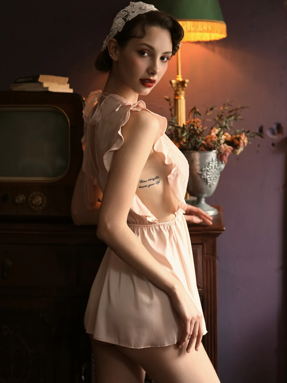 Summer Sexy Nightdress Women's Lace Sling Silk Short Nightdress Thin Section Deep V Temptation Sexy Nightdress
