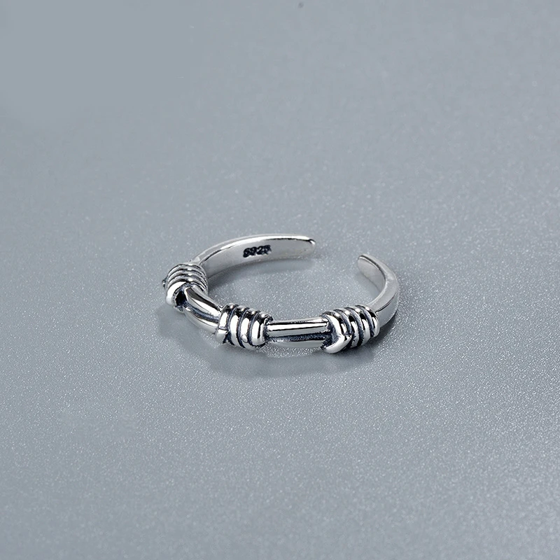 Индивидуальные винтажные серебряные кольца в стиле ретро для женщин модные