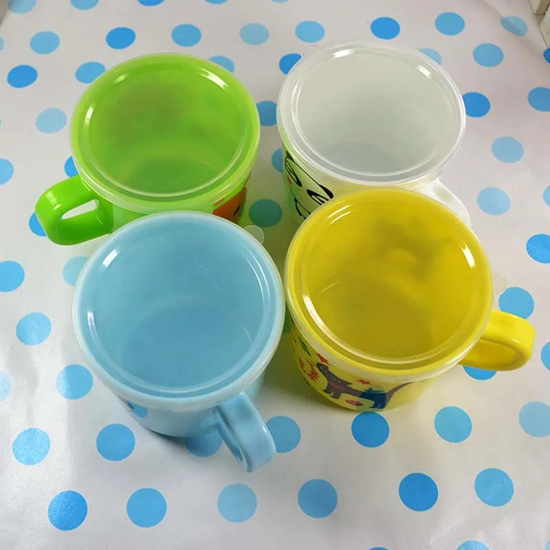 Безопасная пластиковая милая детская молочная чашка 150 мл мультяшное животное