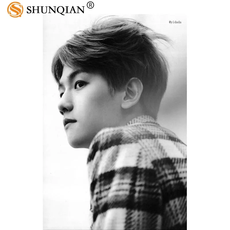 Новое поступление Шелковый постер KPOP EXO BAEK HYUN с индивидуальным принтом модный