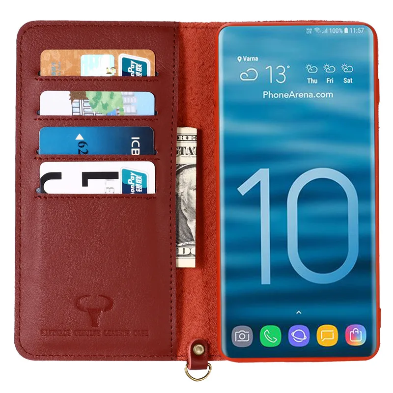 Кожаный чехол-книжка для samsung galaxy S9 S10 plus S10E G973 G970 G975 G960 G965 | Мобильные телефоны и