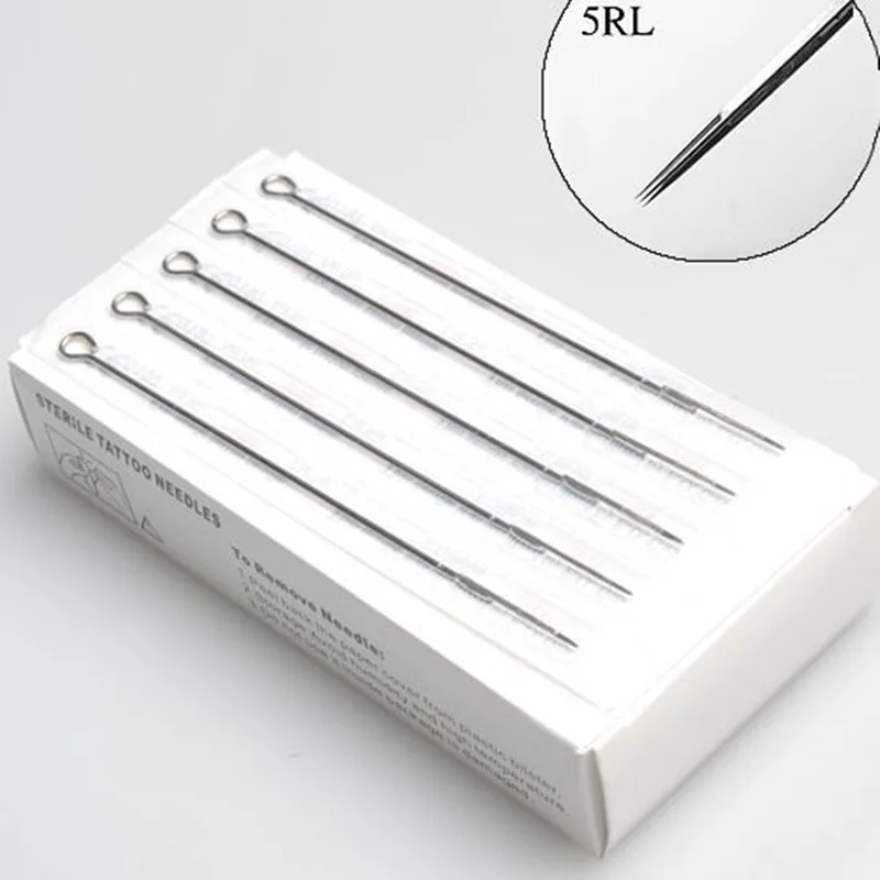 5 шт. показанные стерилизованные иглы для тату 3RL 5RL 7RL 9RL 3RS 5RS 7RS 9RS 7M1 9M1 agujas microblading