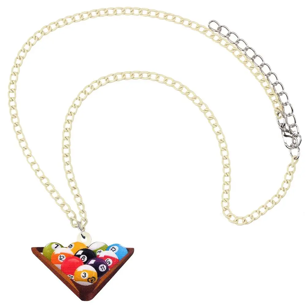 WEVENI акриловый модный Забавный бильярдный узор Ожерелье Подвеска цепочка чокер