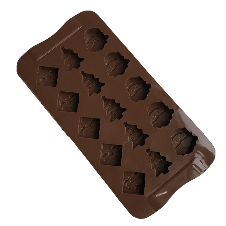 Food Grade 15 series silicone chocolate mold Cake Christmas tree Santa Claus head handmade soap | Дом и сад