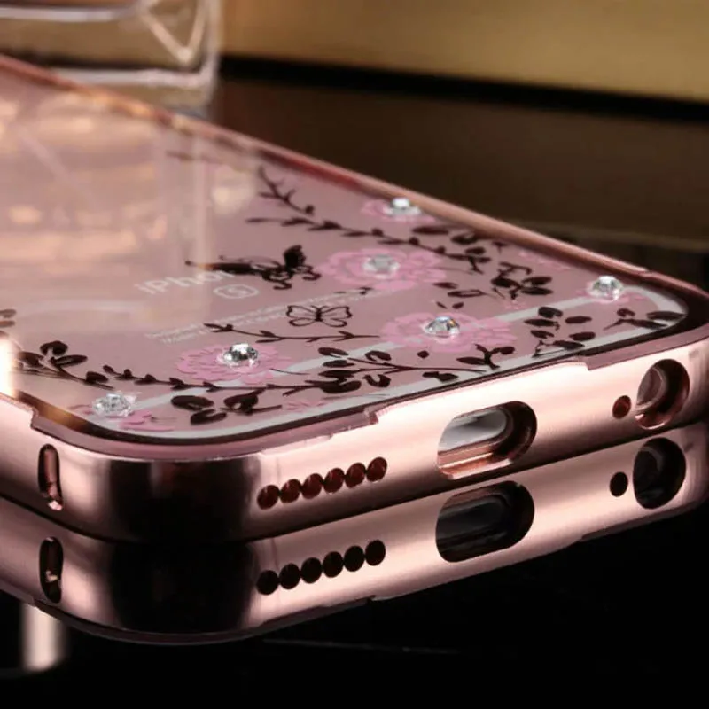 Для iPHone 6 plus чехол нежные цветы бабочки крышка случае спс iphone 5.5 дюймов корпусов