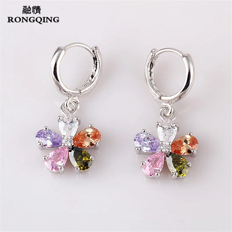 

RONGQING маленькие серьги-подвески с цирконом для женщин ювелирные изделия для подружки невесты подарки летние ювелирные изделия