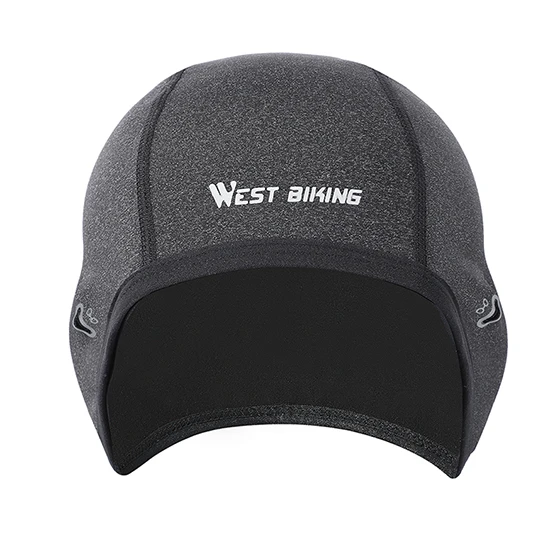 A style Gray WEST BIKING зимняя велосипедная Кепка s из флиса для горного велосипеда, Балаклава, головные уборы для мужчин и женщин, спортивная повязка на голову, Лыжный спорт, сноуборд, велосипедная Кепка - Цвет: A style Gray