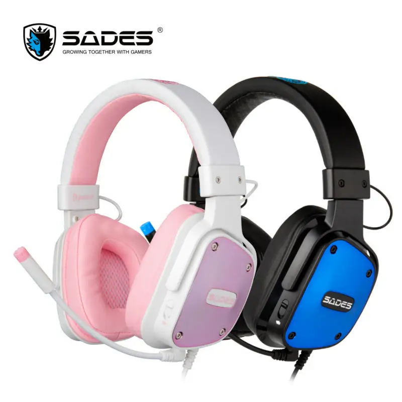SADES Dpower многоплатформенная игровая гарнитура для ПК Xbox One PS4 со светодиодным