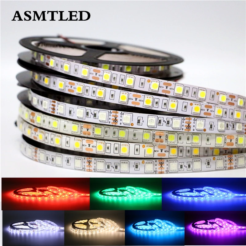 Гибкая СВЕТОДИОДНАЯ лента SMD 5050 1/2/3/4/5 м 12 В 60 светодиодов/м водостойкая|5m smd 5050|led