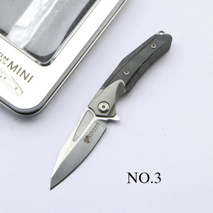 N0.3 VENOM mini M390 стальной титановый сплав складной нож из циркониевого сплава, нож для ключей, дамские инструменты, маленький складной нож, инструменты для улицы - Цвет: N0.3