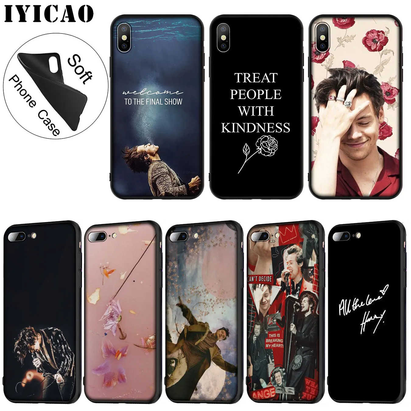 IYICAO Гарри стили относятся к людям с добротой Мягкий силиконовый чехол для