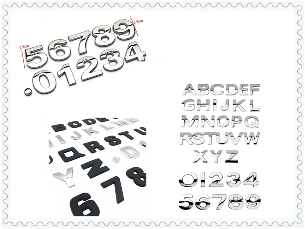 Высокое качество авто Стайлинг 3D металлический цифровой стикер с буквами