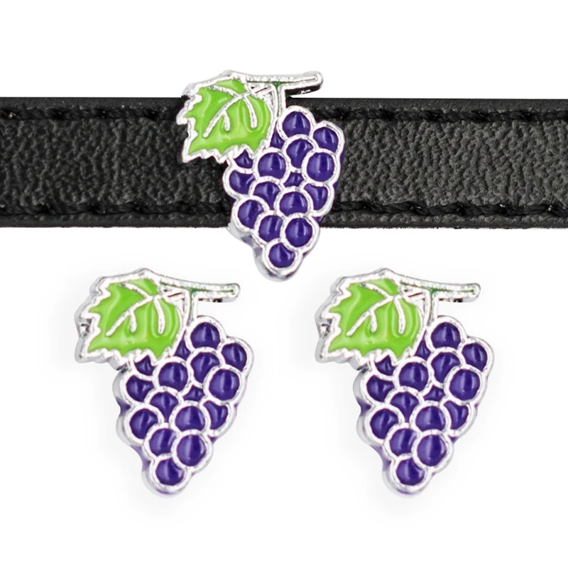 10 шт. 8 мм эмалированные милые фиолетовые амулеты от Вита и винограда скользящие