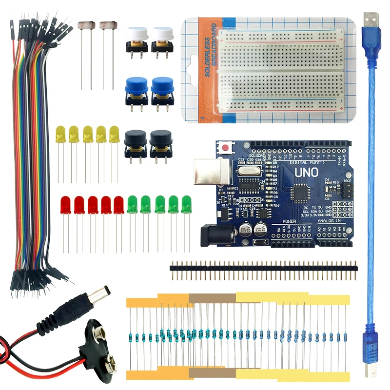 UNO R3 стартовый набор для Arduino основной Learning Suite мини Макет LED перемычка кнопка compatile
