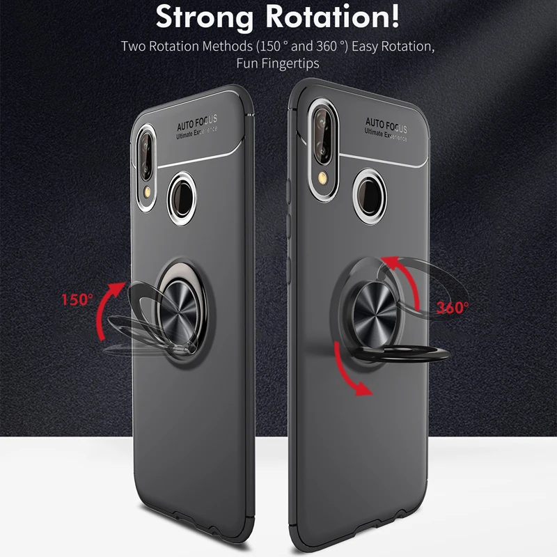 Huawei Honor 10 Lite Honor9 Car Holder 360 Rotate Finger Ring Case For 8 9 Honor10 Phone Soft Back Cover | Мобильные телефоны и