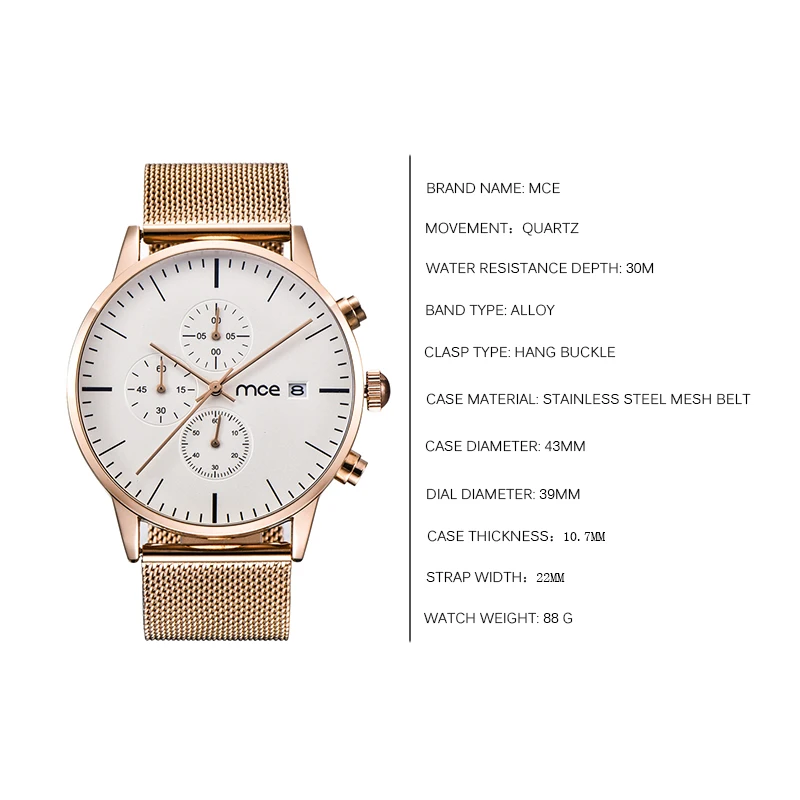 

Men's Business Watches Top Brand Luxury Men Watch Men Quartz Wristwatch Man Waterproof Stainless Steele Mesh Sport Male Clock