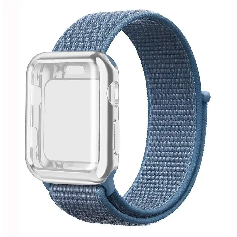 Спортивный ремешок+ чехол для apple watch 38 мм 42 мм 40 мм 44 мм чехол для apple watch защита экрана iWatch 4 3 2 1 Спортивный Браслет