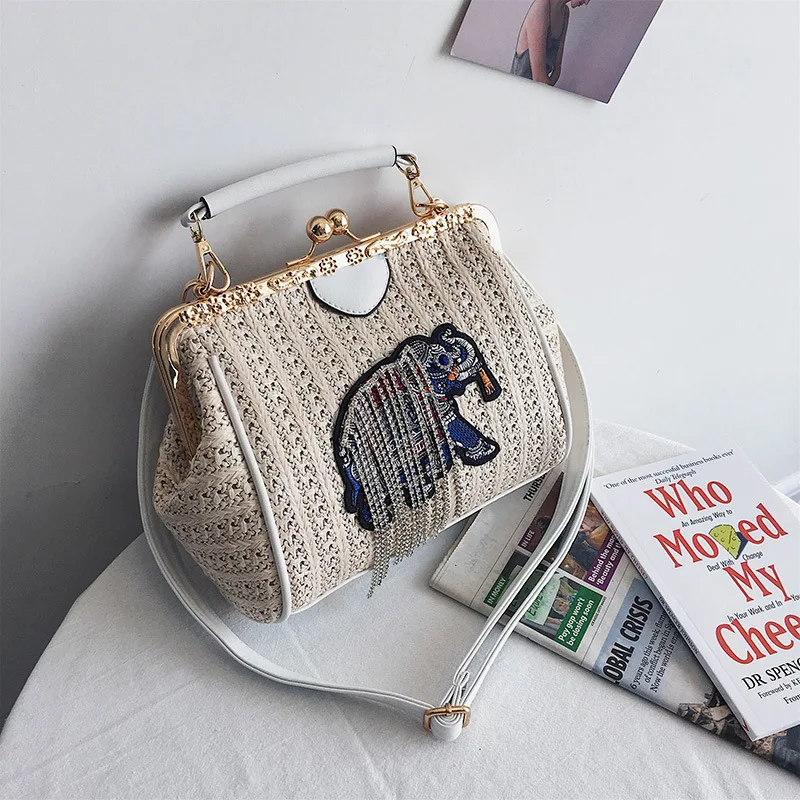 Tonny Kizz Elephant luxury handbags women bags designer straw crossbody beach shoulder messenger bag summer bolsa feminina | Багаж и сумки