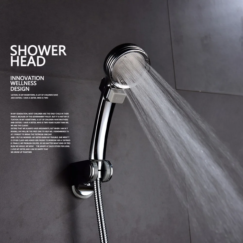 Free Shipping Withe Handheld Shower Head with On/Off Switch Handle a Shut Off Hand Held head Set | Строительство и ремонт