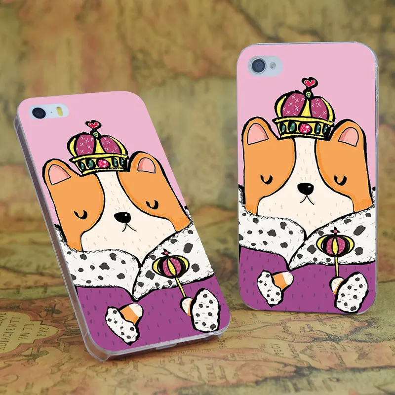 E0851 queen Corgi Прозрачный Жесткий Тонкий чехол для Apple iPhone X XR XS Max 4 4S 5 5S SE 5C 6 6S 7 8 Plus |