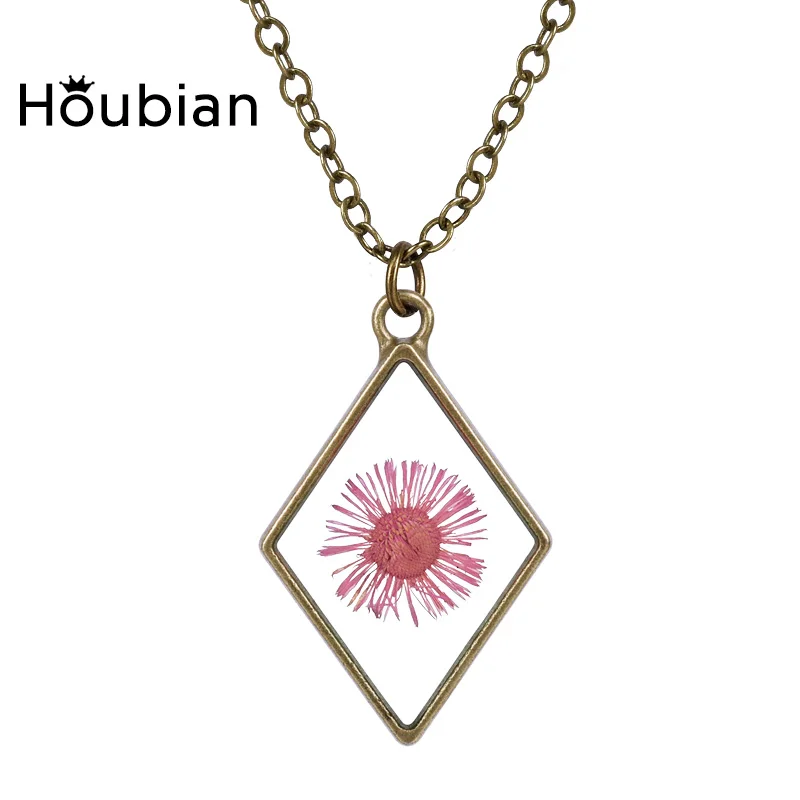 Houbian Time Gems кулон с высушенным цветком ожерелье Cute Forever Flower Кулон Ожерелье Веревка