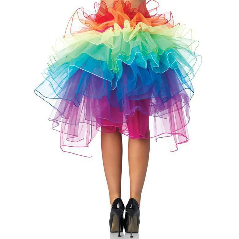 Летний стиль 2019 Женская юбка короткая мини Радужная красочная Милая Сексуальная