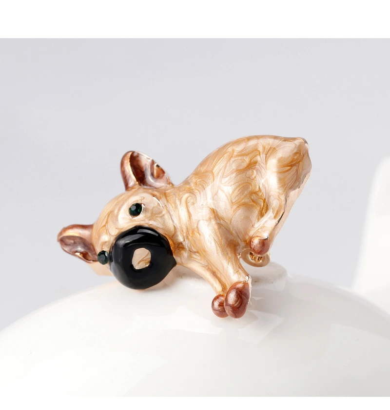 Милая собака броши корсаж эмаль реалистичные животные зажим брошь для воротника