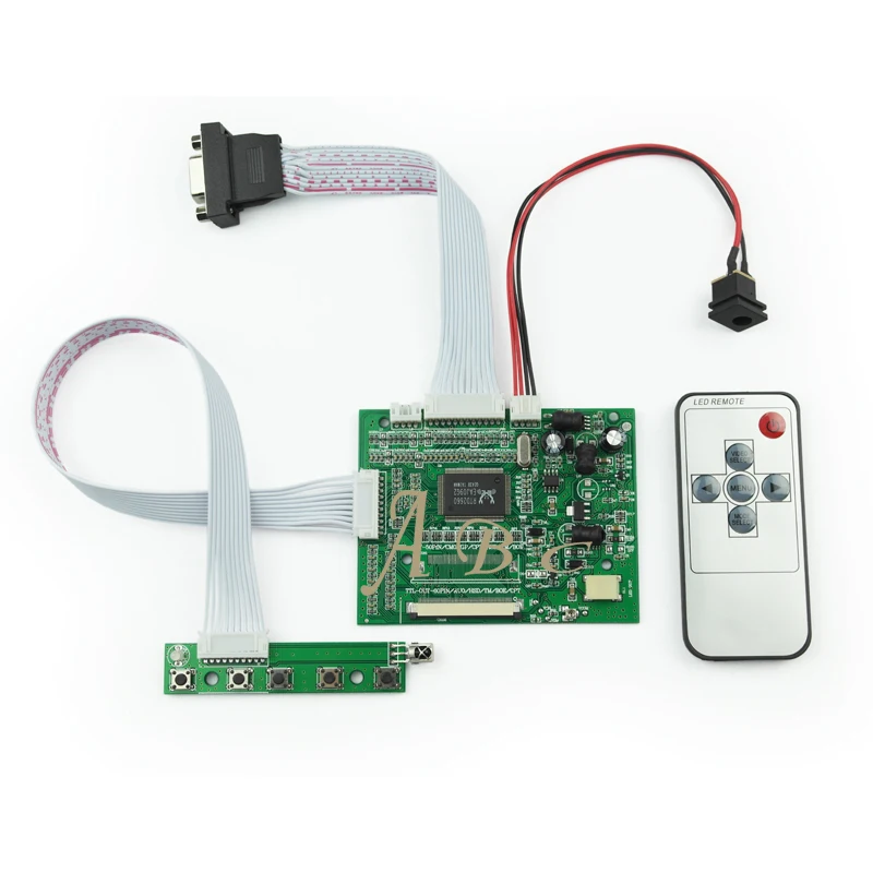VGA AV 60P TTL RGB Driver Controller Board Module + Remote Kit for Raspberry PI 3 6.2&quot - 10.4&quot IPS TFT LCD Matrix Display Panel |