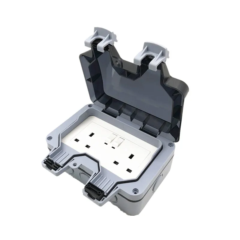 

New IP66 Waterproof socket UK standard Outdoor waterproof switch socket