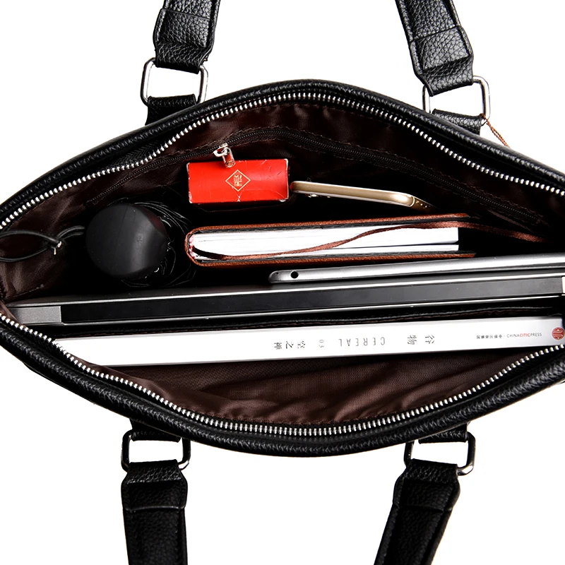 Повседневные мужские деловые сумки на плечо портфель из натуральной кожи