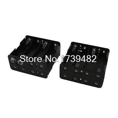 2 шт. двусторонние Пластиковые чехлы для батарей AA 8x1 5 | Отзывы и видеообзор -32504177785
