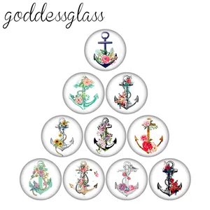 Новый навигации якорь надежды Маяк 10 шт. 12 мм18 мм20 мм25 мм кабошоны круглые фото стекло кабошон демо с плоской задней частью, украшения своими руками