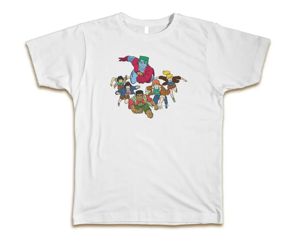 Капитан планета Throwback пользовательские мужские футболки тройник New новый-белый |