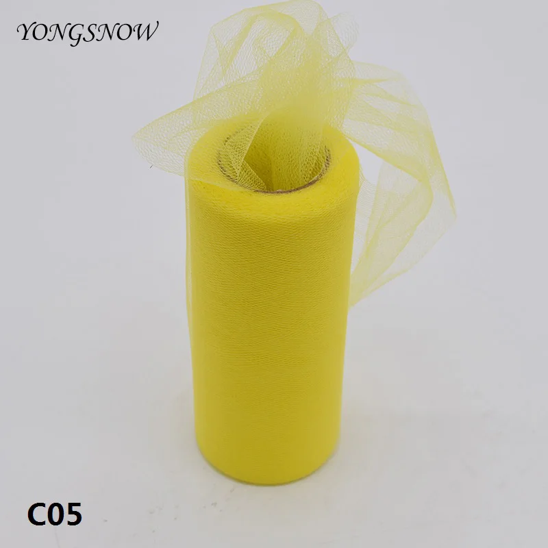 15cm C05 25 ярдов 15 см Тюль в рулонах для свадьбы украшение рулон ткани ремесло Тюлевая пачка платье DIY шелковые органза вечерние поставки - Цвет: 15cm C05