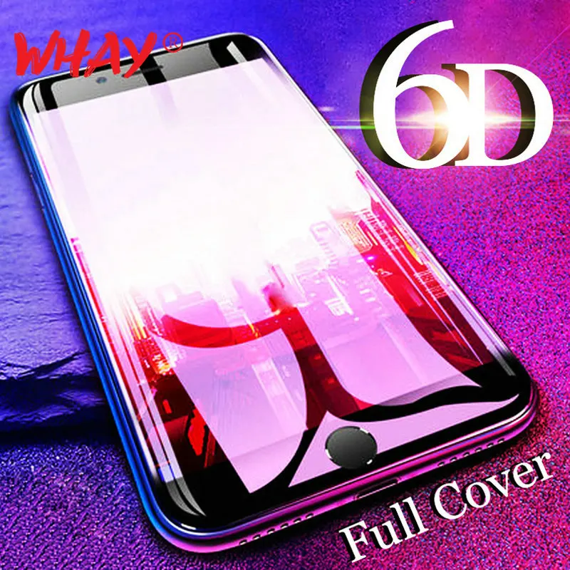 6D стекло для iPhone 11 6 6s 8 Plus XS закаленное полное покрытие 3D Чехол протектор экрана Pro
