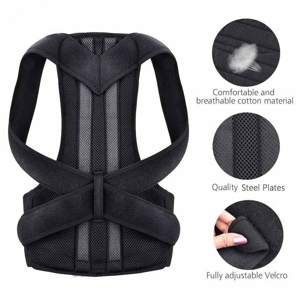 Lumbar Back Support Office Posture Corrector Shoulder Support Belt Men Orthopedic Posture Corset Braces Round Shoulder Shapewear
