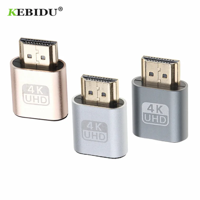 Kebidu VGA виртуальной разъем HDMI Совместимость адаптера для манекена эмулятор