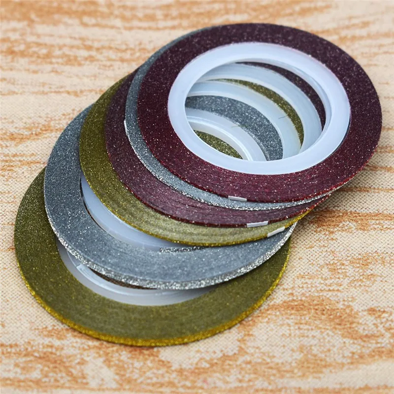 Горячая 1 Rolls Nail Книги по искусству блеск золота Розовый зачистки лента линия полосы Декор Инструменты ногтей Стикеры школьные принадлежности канцелярские лента