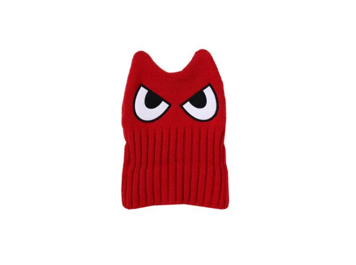 LL285 Unique cute magic design cat ears eyes print beanie thick winter warm woman kintted China hats | Аксессуары для одежды